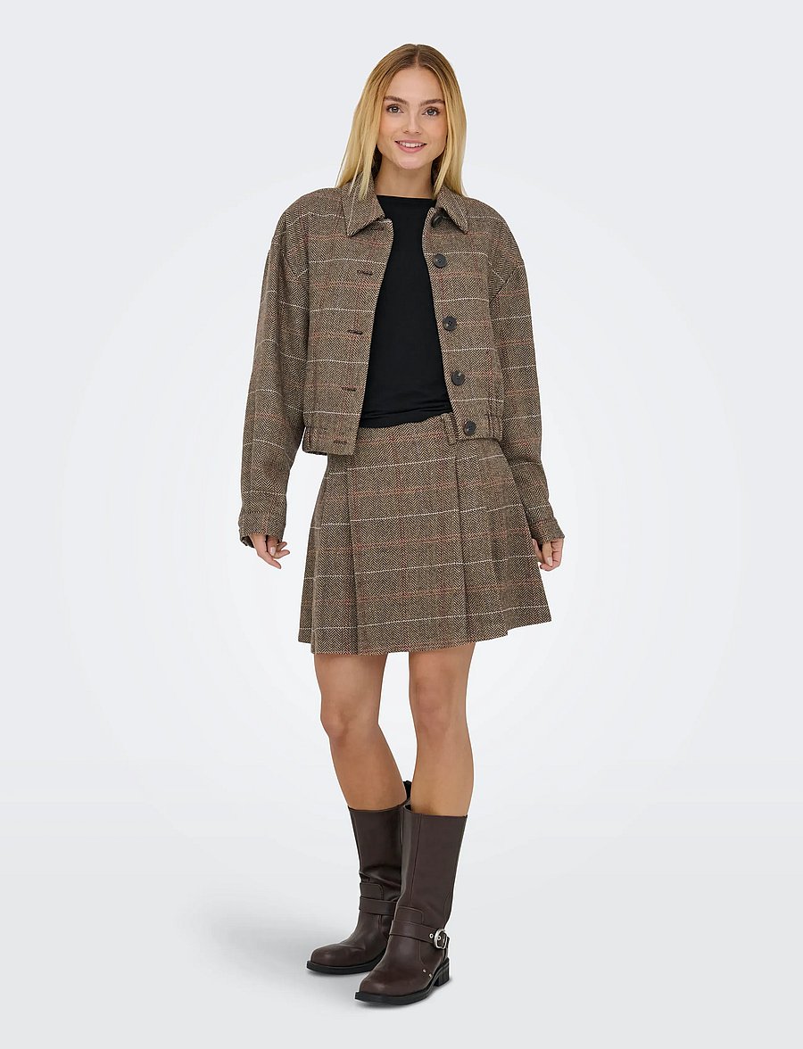 ONLY - ONLRICCA LIFE CHECK MW SKIRT OTW - seal brown - 5