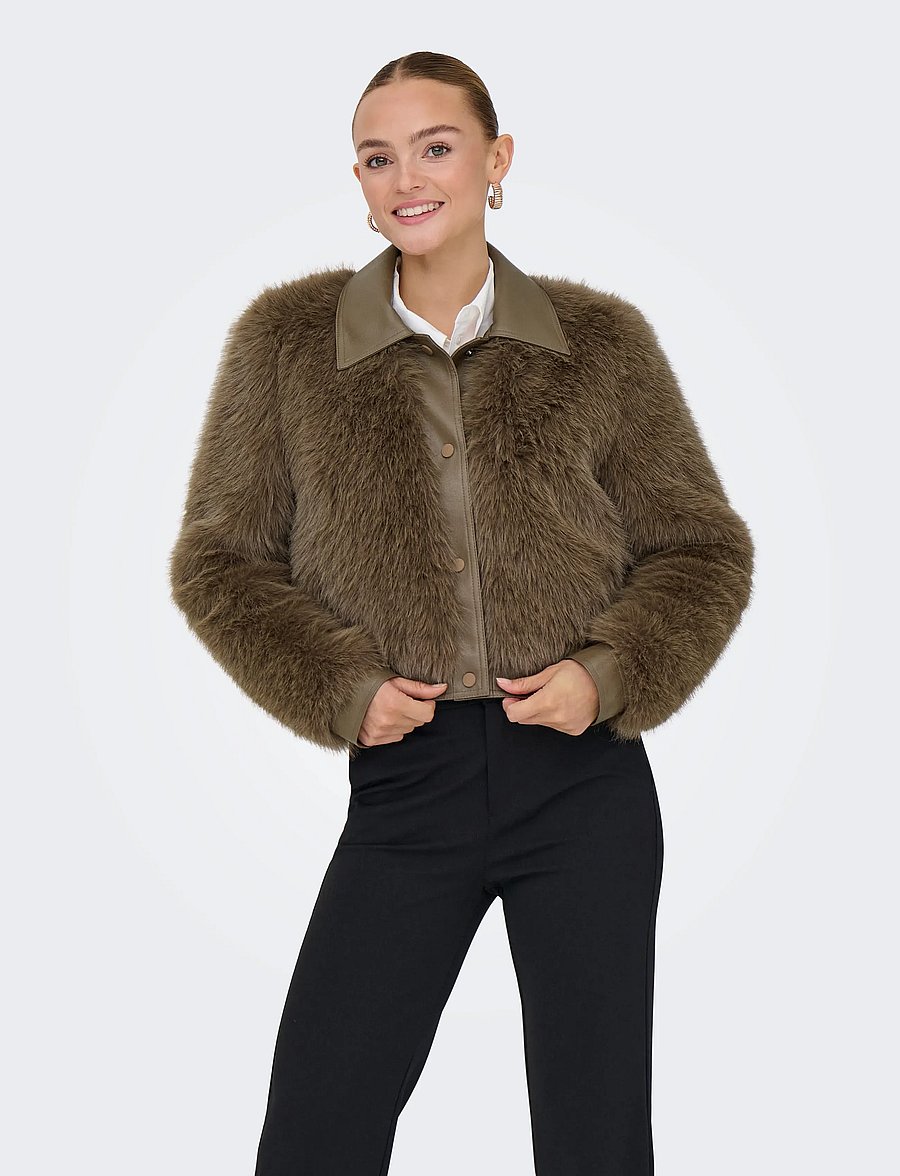 ONLY - ONLYUMI LIFE FAUX FUR JACKET OTW - faux fur - mountain trail - 0