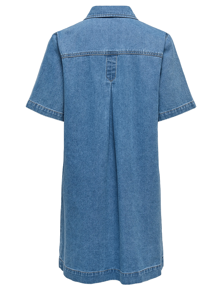 ONLY - ONLROSENHEIM S/S ZIP DRESS DNM AKM MOCH - jeansjurken - light medium blue denim - 1