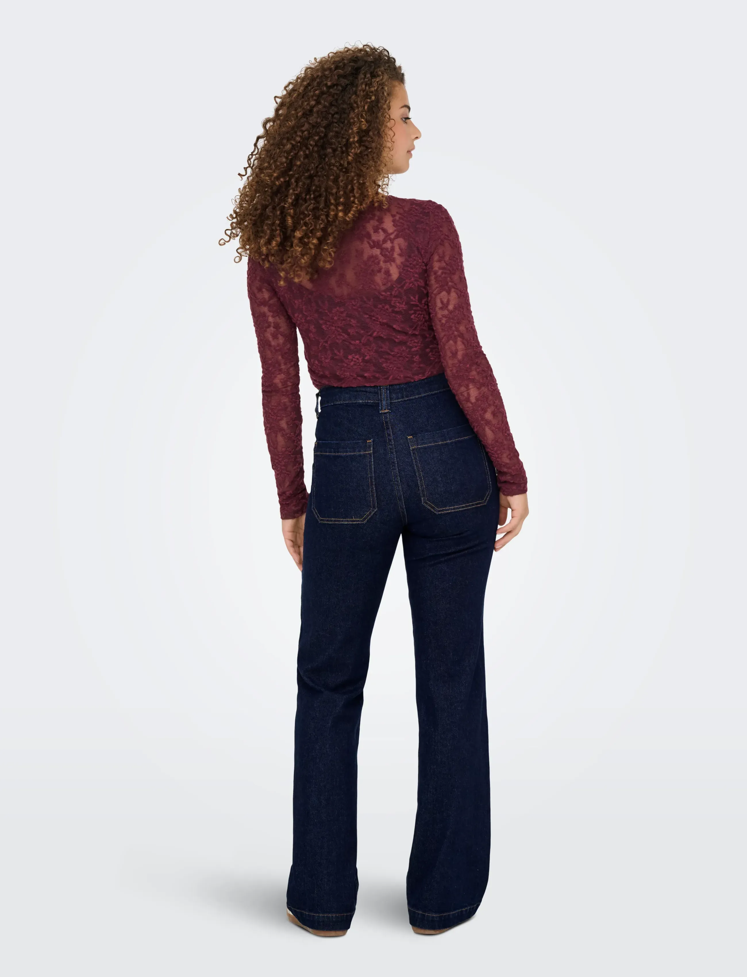 ONLY - ONLEMILY HW FLARED RINSE DNM MAE - flared jeans - dark blue denim - 3