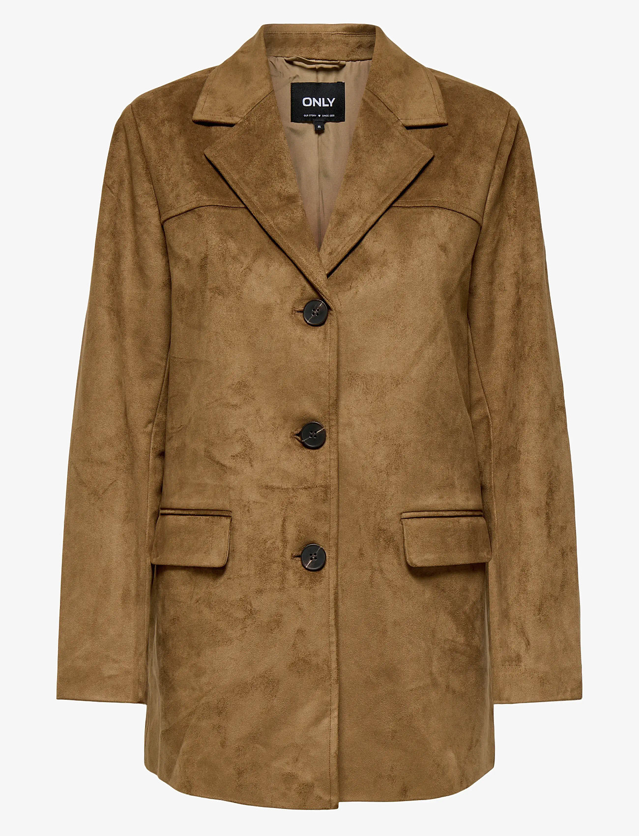 ONLY - ONLTULIP FAUX SUEDE BLAZER COAT OTW - ploni paltai - cognac - 1