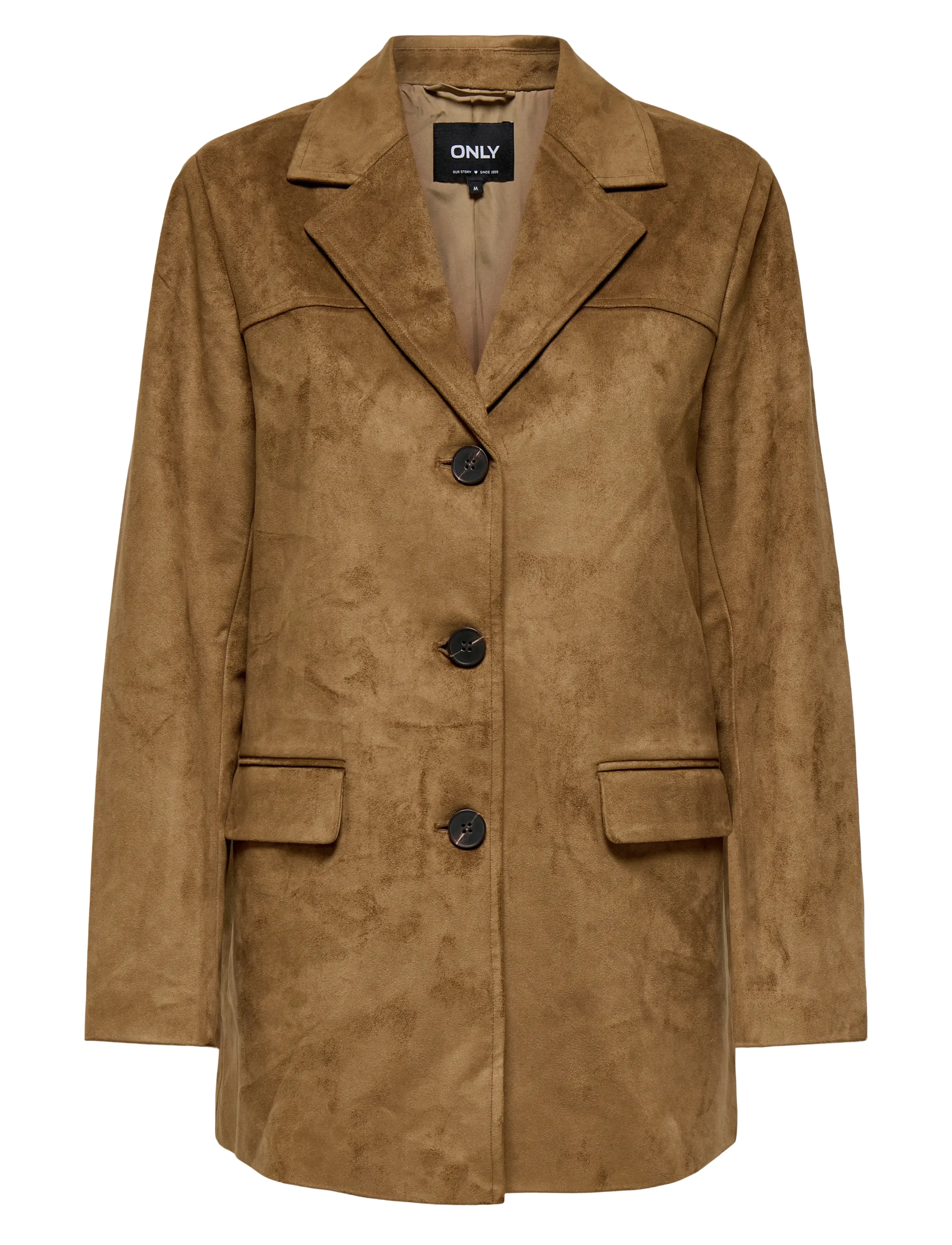 ONLY ONLTULIP FAUX SUEDE BLAZER COAT OTW - ONLY - COGNAC / brown