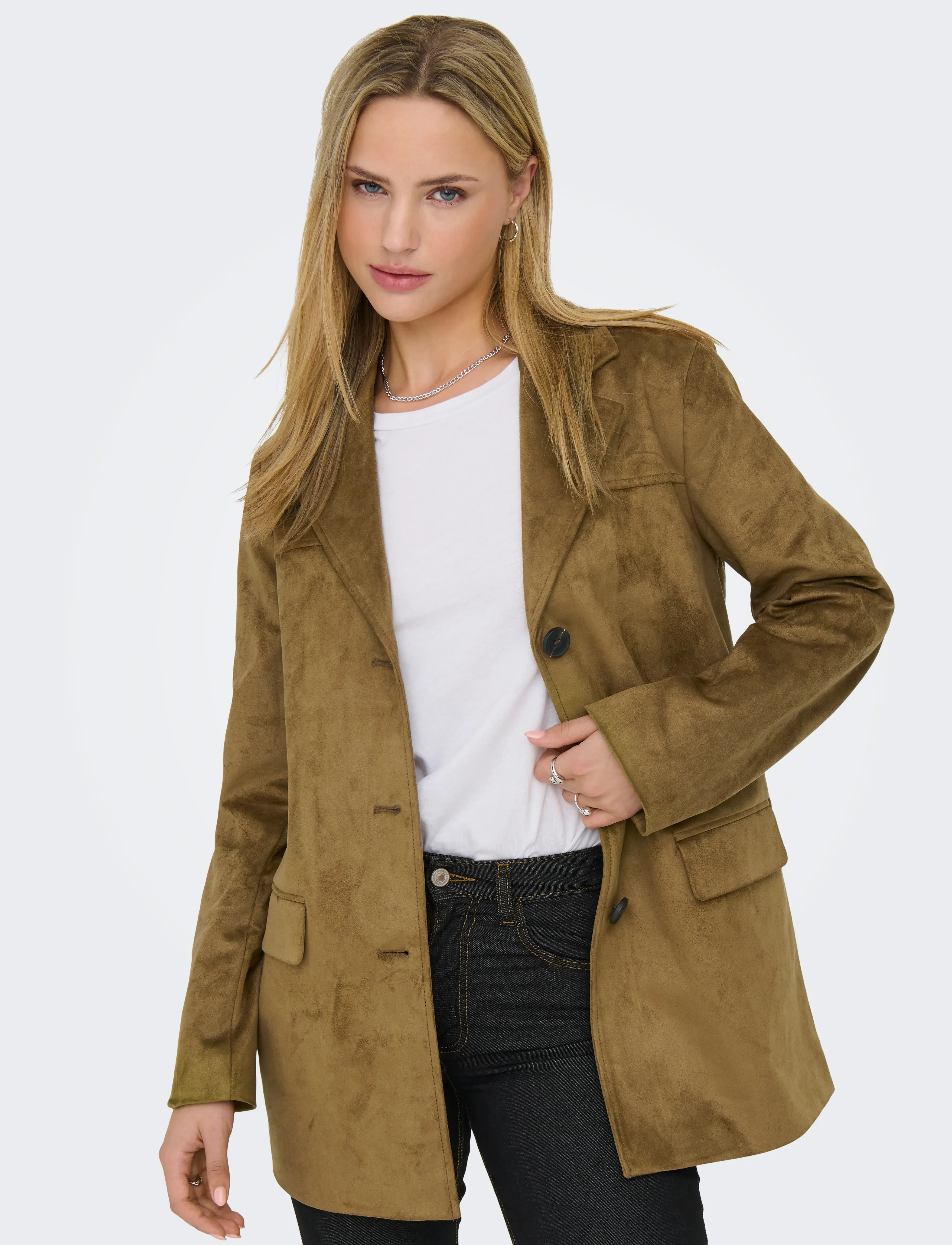ONLY Onltulip Faux Suede Blazer Coat Otw dam – bild 5