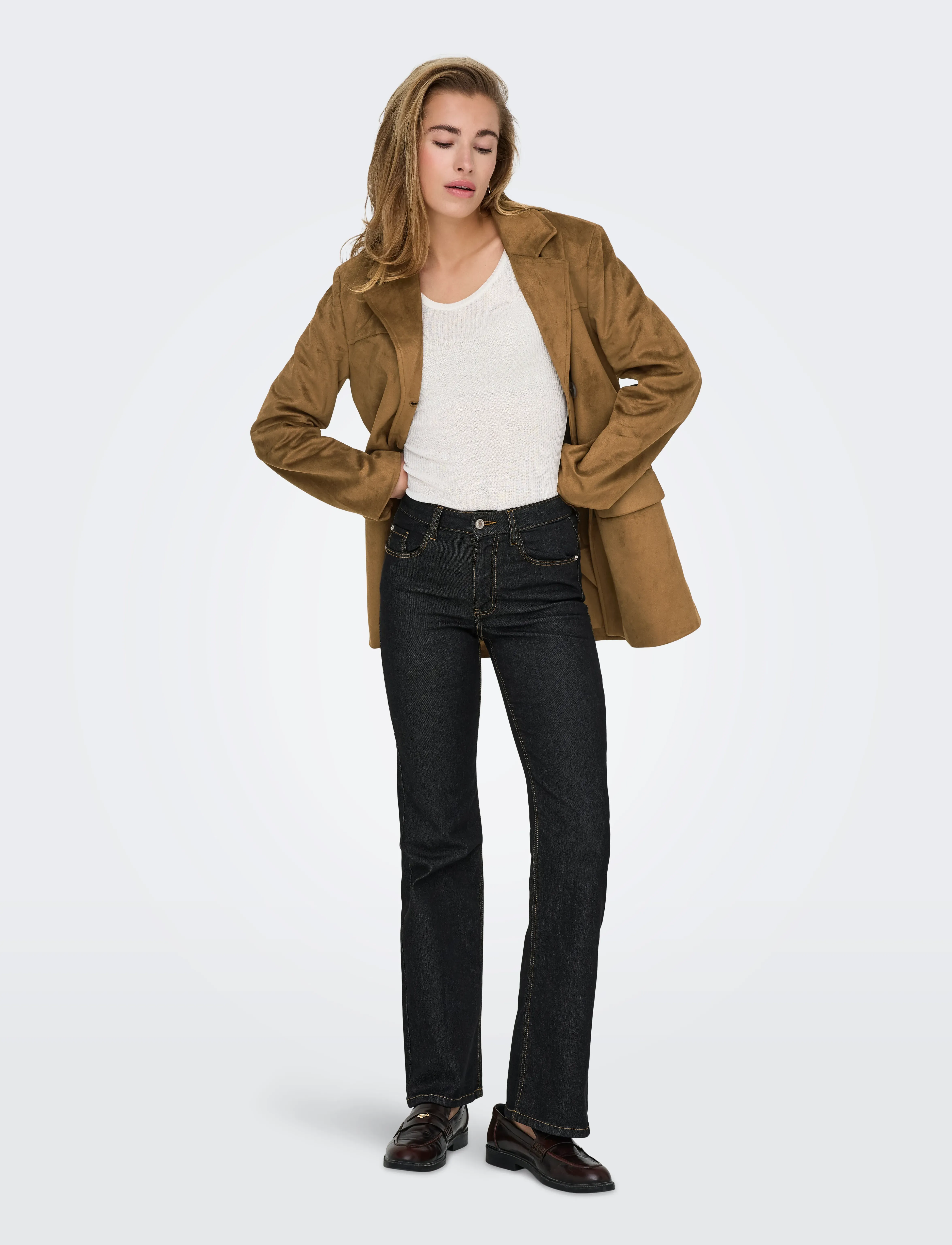 ONLY Onltulip Faux Suede Blazer Coat Otw dam – bild 6