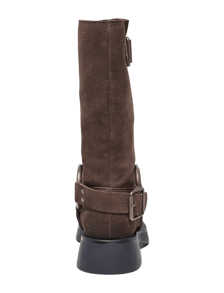 ONLY - ONLBEA LEATHER BIKER BOOT - knähöga stövlar - chocolate martini - 1