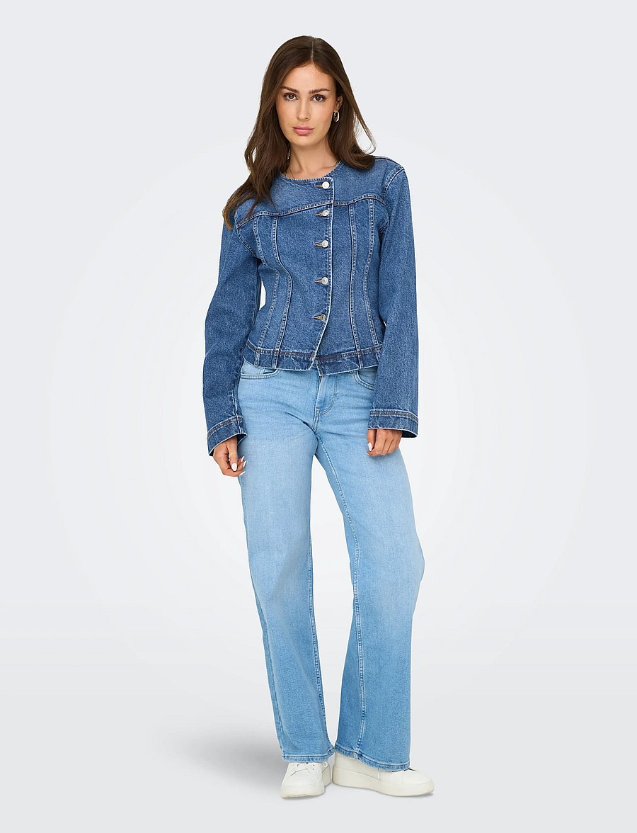 ONLY - ONLISABEL LS ASYM DNM JKT MAE - forårsjakker - medium blue denim - 4
