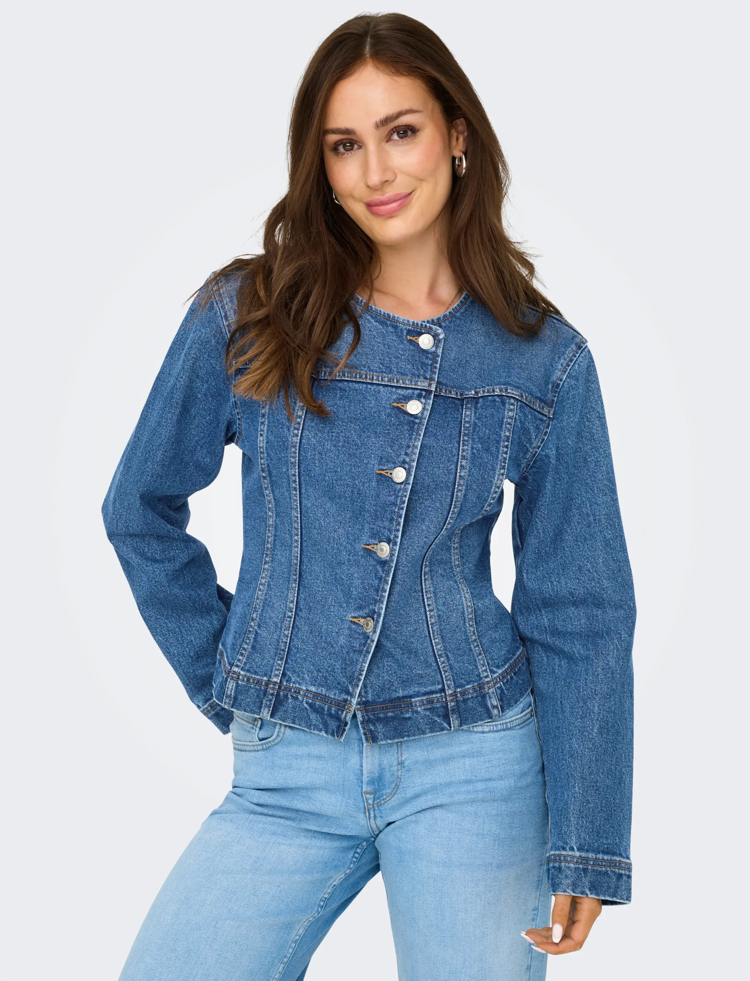ONLY - ONLISABEL LS ASYM DNM JKT MAE - pavasara jakas - medium blue denim - 5