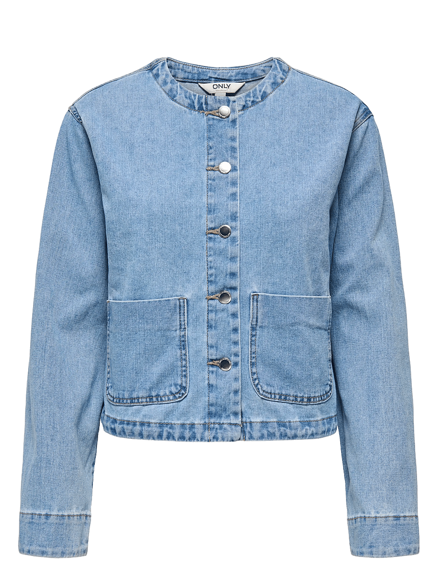 ONLY - ONLPALMA LS POC DNM JKT GUA - frühlingsjacken - light blue denim - 1
