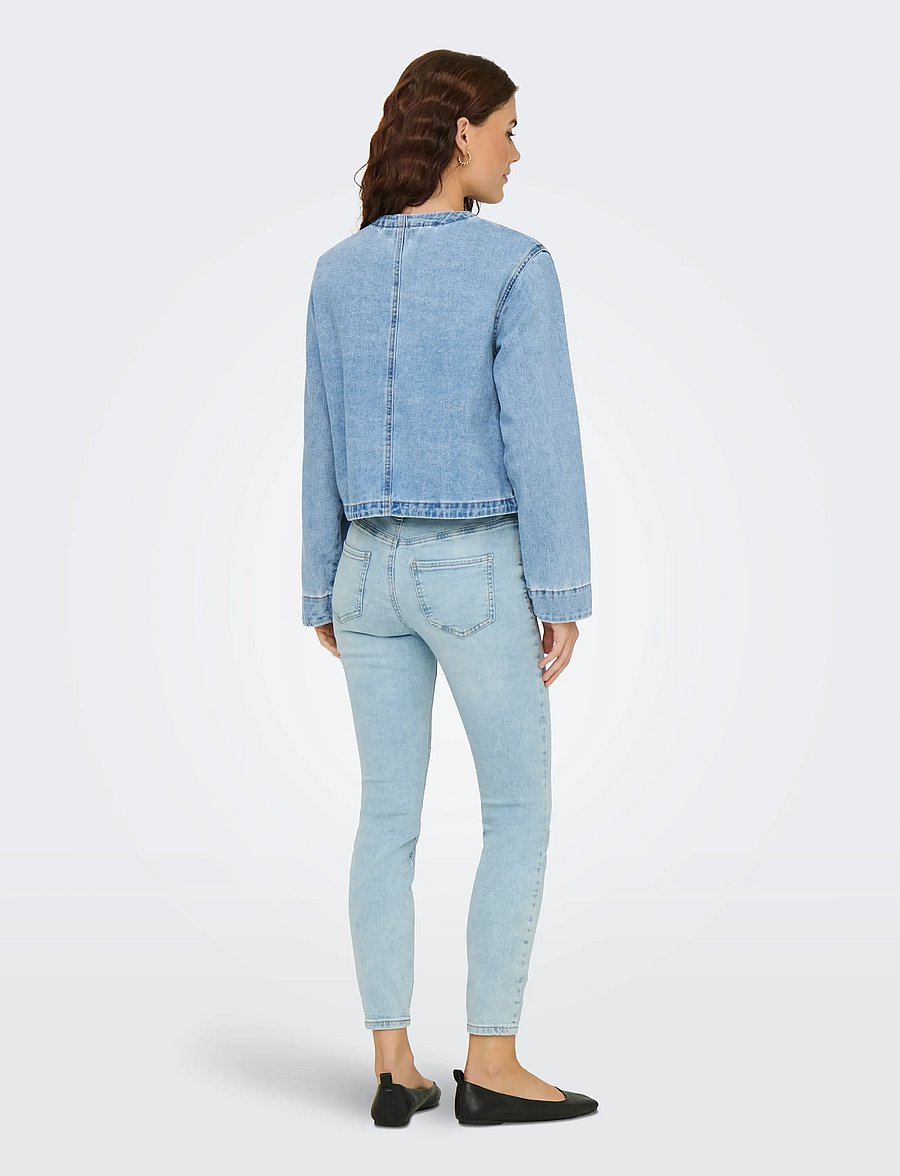ONLY - ONLPALMA LS POC DNM JKT GUA - frühlingsjacken - light blue denim - 3