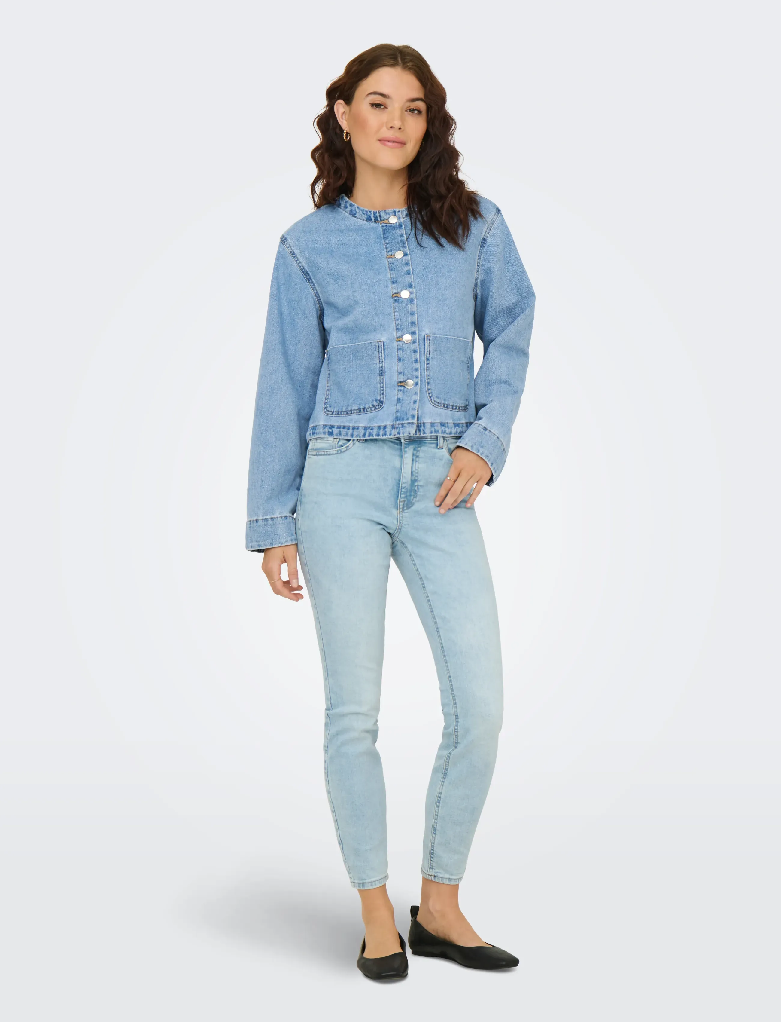 ONLY - ONLPALMA LS POC DNM JKT GUA - forårsjakker - light blue denim - 4