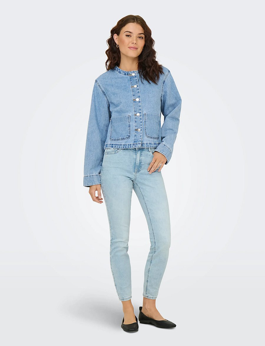 ONLY - ONLPALMA LS POC DNM JKT GUA - frühlingsjacken - light blue denim - 4