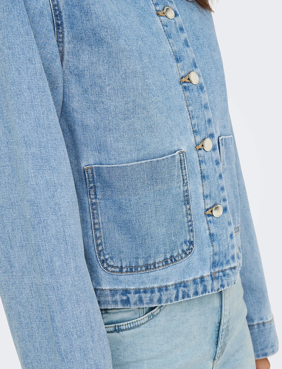 ONLY - ONLPALMA LS POC DNM JKT GUA - frühlingsjacken - light blue denim - 5