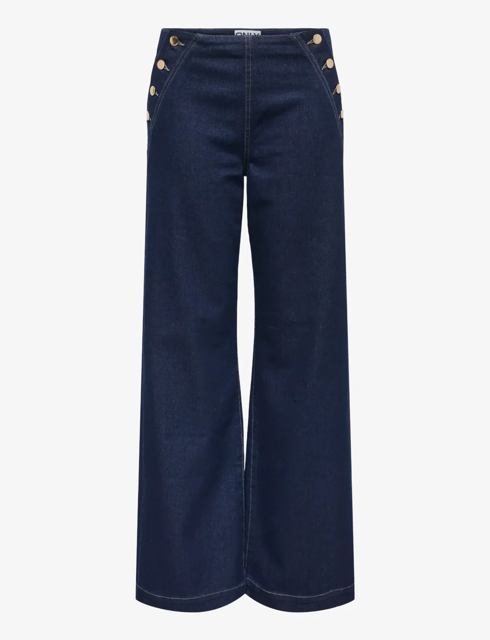 ONLY - ONLMADELINE BUTTON HW WIDE DNM GUA - brede jeans - dark blue denim - 1