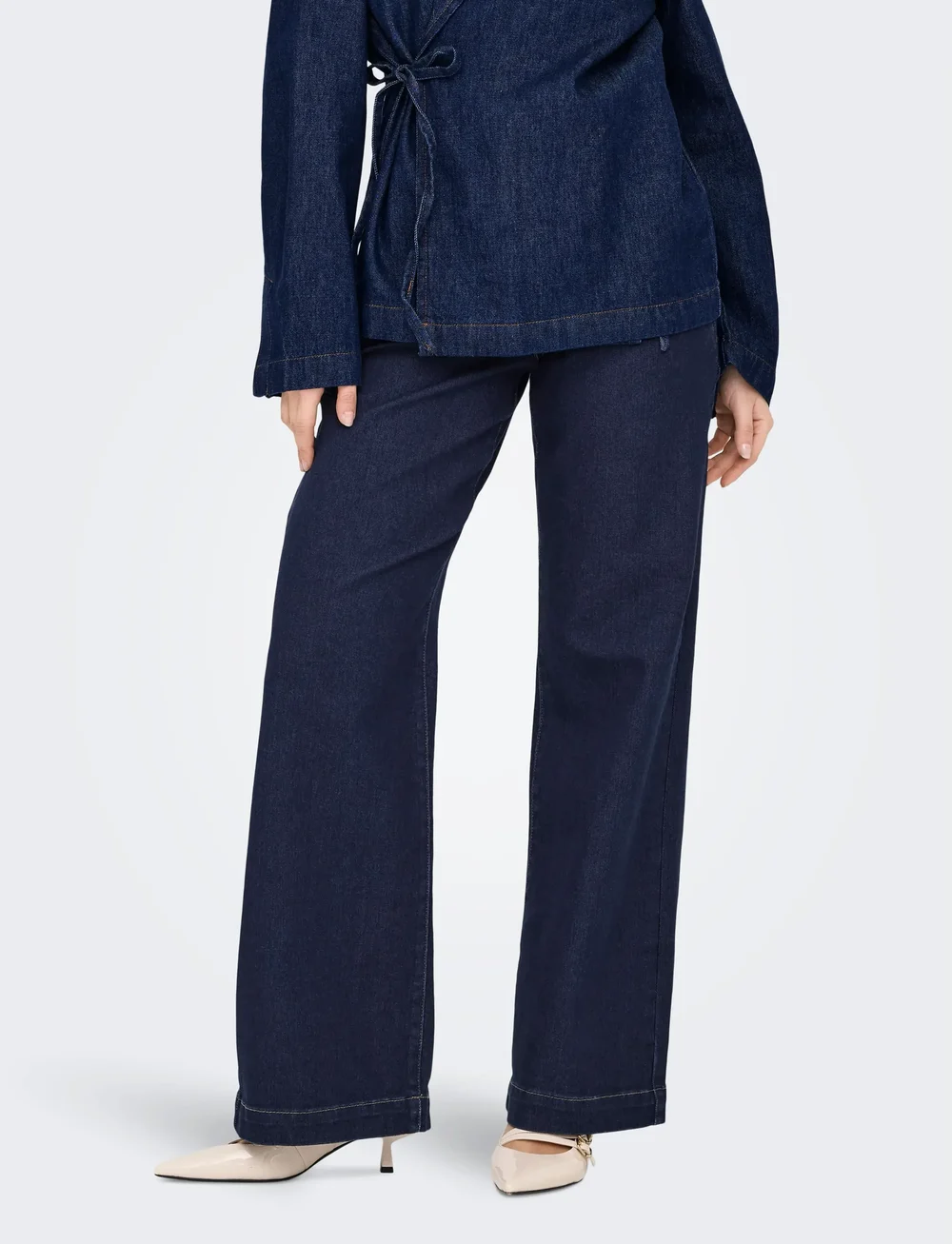 ONLY - ONLMADELINE BUTTON HW WIDE DNM GUA - brede jeans - dark blue denim - 0