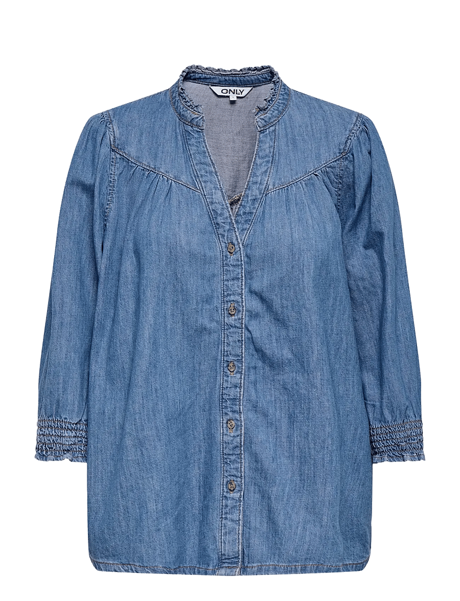 ONLY - ONLRAYA 3/4 SHIRT DNM AKM NOOS - jeanshemden - medium blue denim - 1