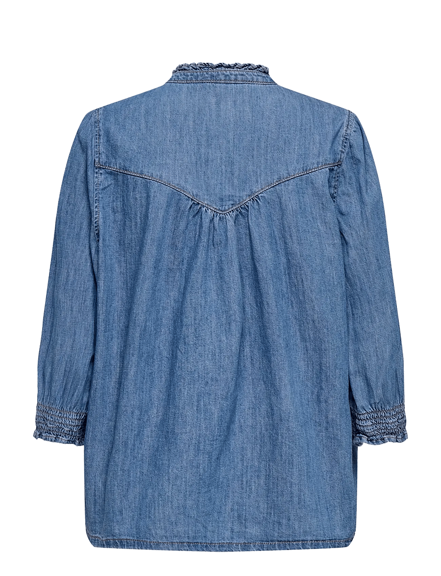 ONLY - ONLRAYA 3/4 SHIRT DNM AKM NOOS - jeanshemden - medium blue denim - 2
