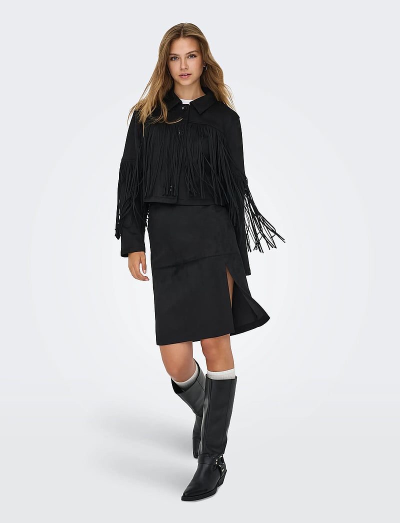 ONLY - ONLOLINE LIFE FAUX SUEDE SKIRT OTW - jupes crayon - black - 4
