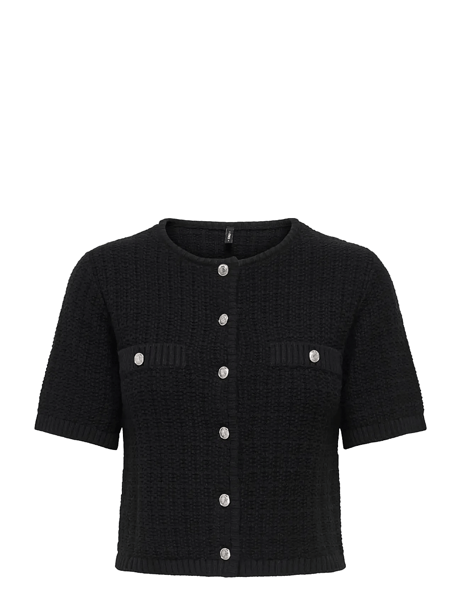 ONLY - ONLKIEL S/S BUTTON CARD KNT MOCH - black - 1