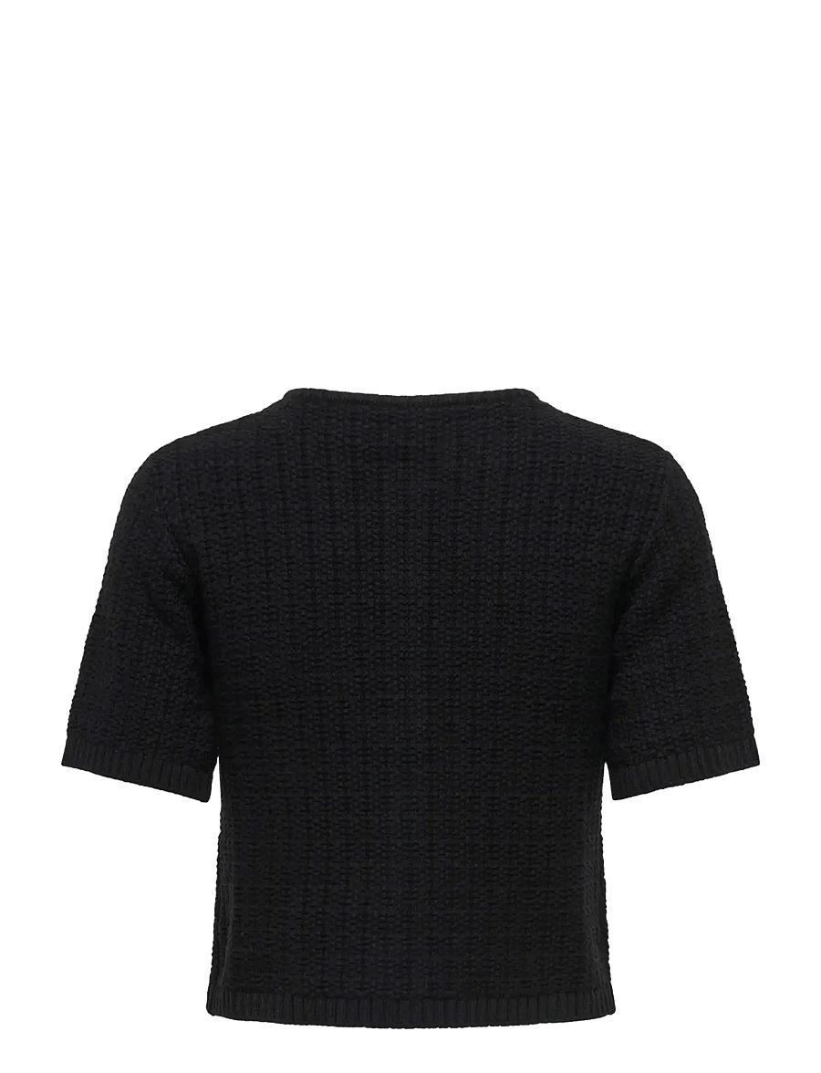 ONLY - ONLKIEL S/S BUTTON CARD KNT MOCH - black - 2