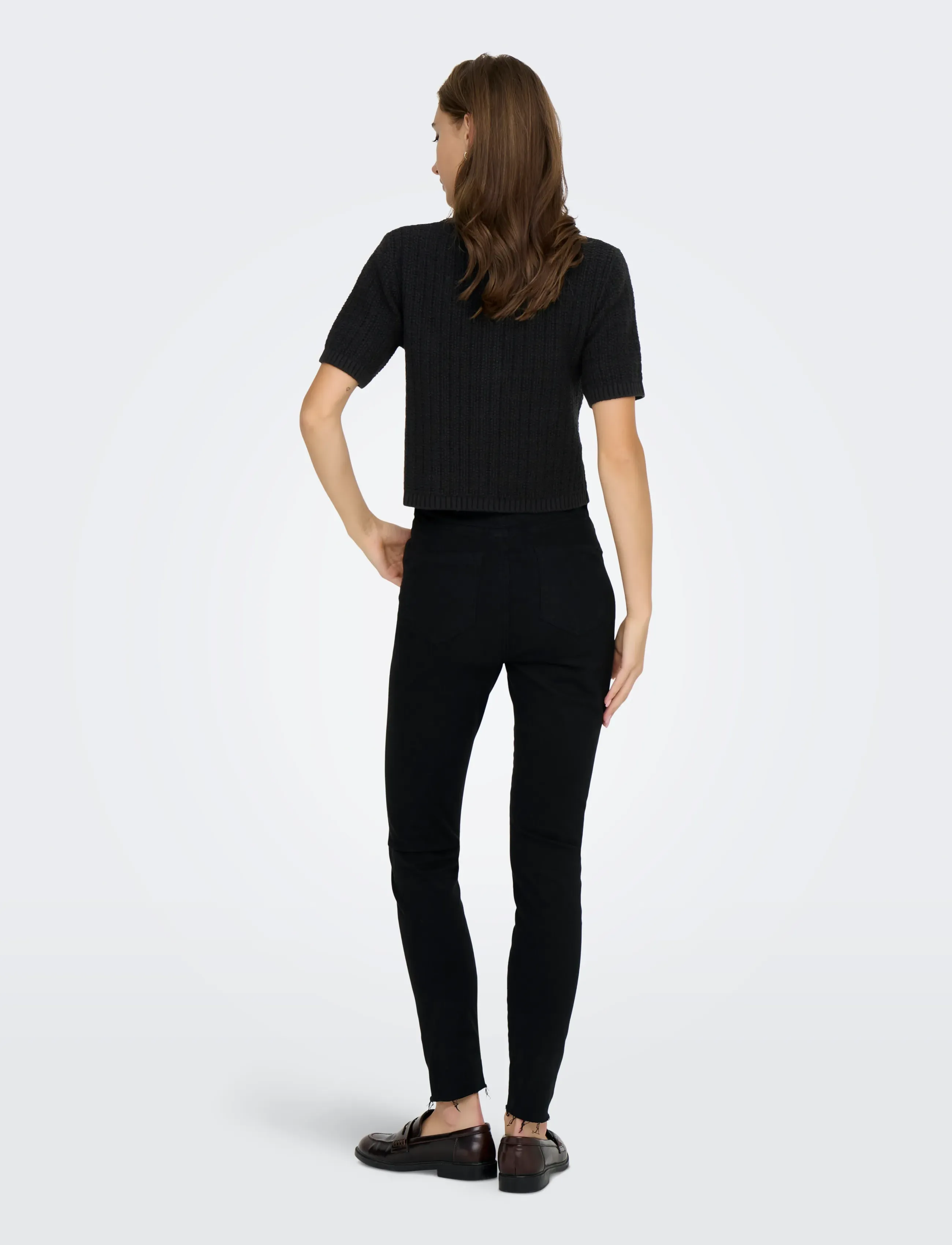 ONLY - ONLKIEL S/S BUTTON CARD KNT MOCH - black - 3