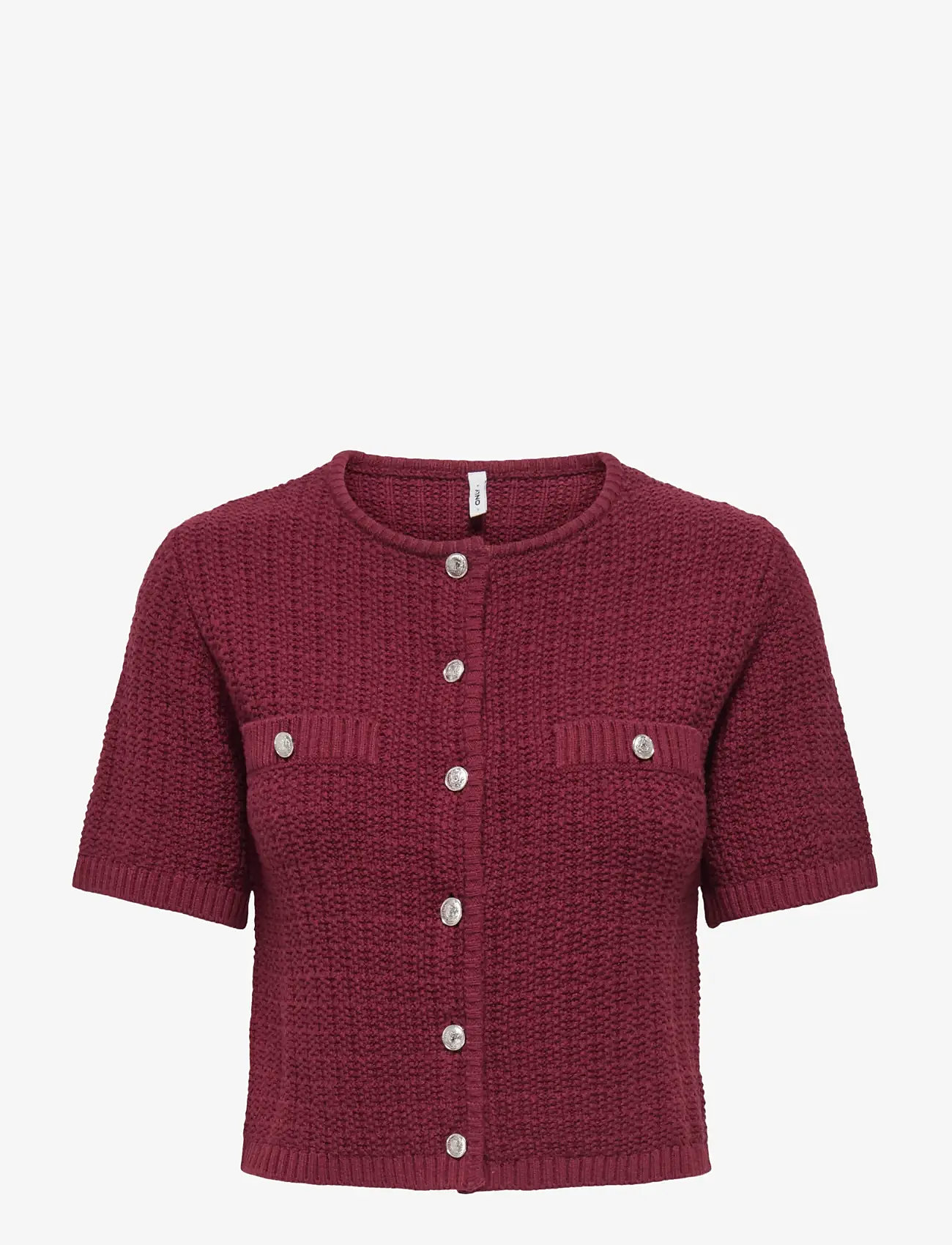 ONLY - ONLKIEL S/S BUTTON CARD KNT MOCH - koftor - cabernet - 1