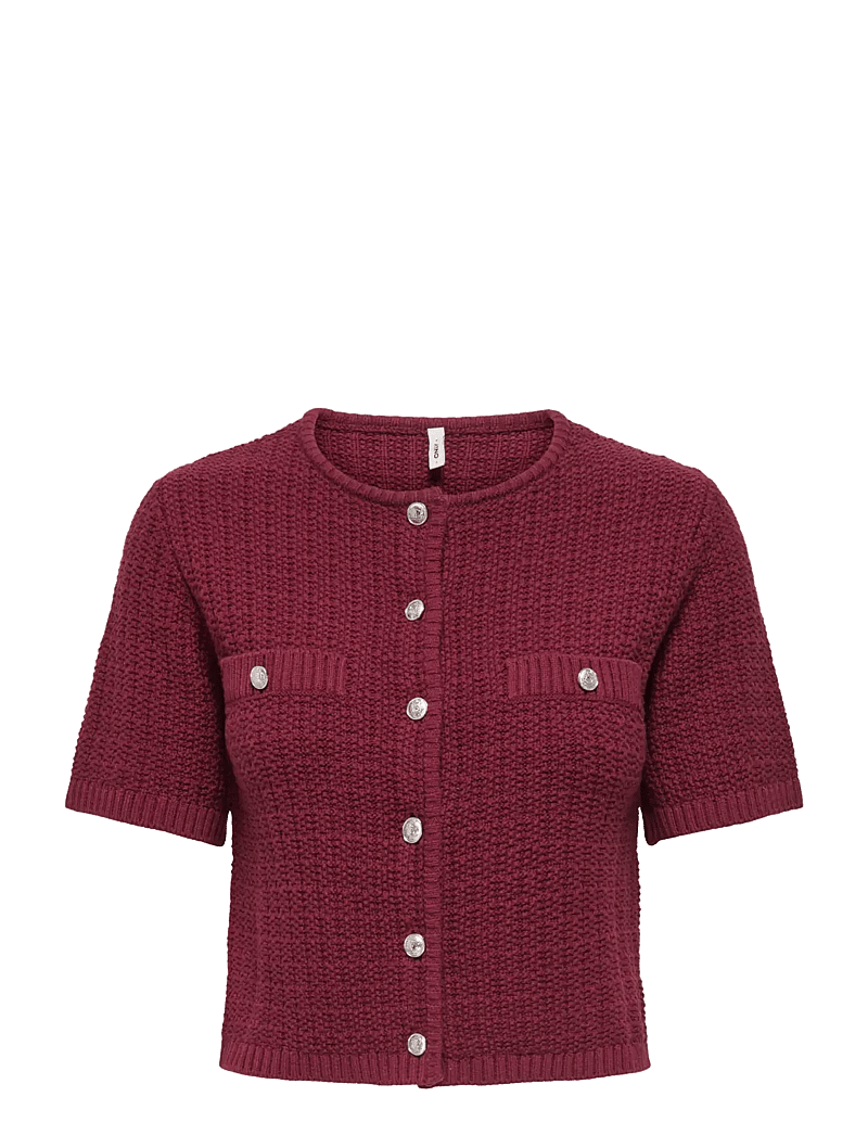 ONLY - ONLKIEL S/S BUTTON CARD KNT MOCH - koftor - cabernet - 1