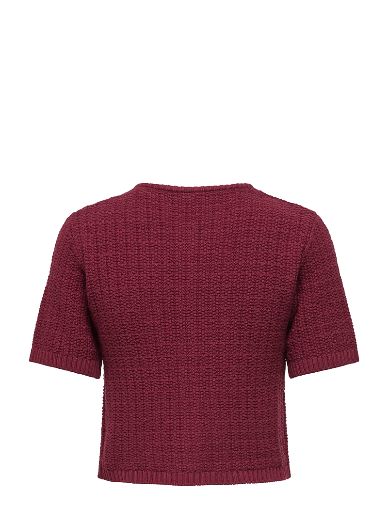 ONLY - ONLKIEL S/S BUTTON CARD KNT MOCH - koftor - cabernet - 2