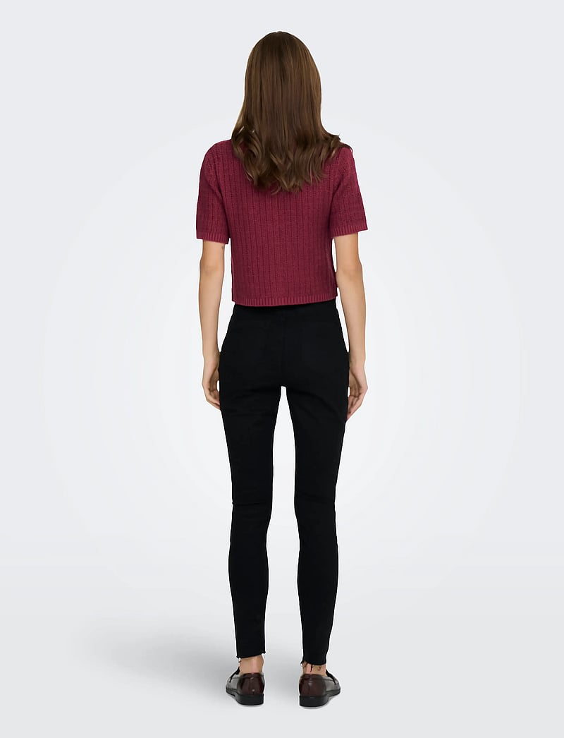 ONLY - ONLKIEL S/S BUTTON CARD KNT MOCH - koftor - cabernet - 3