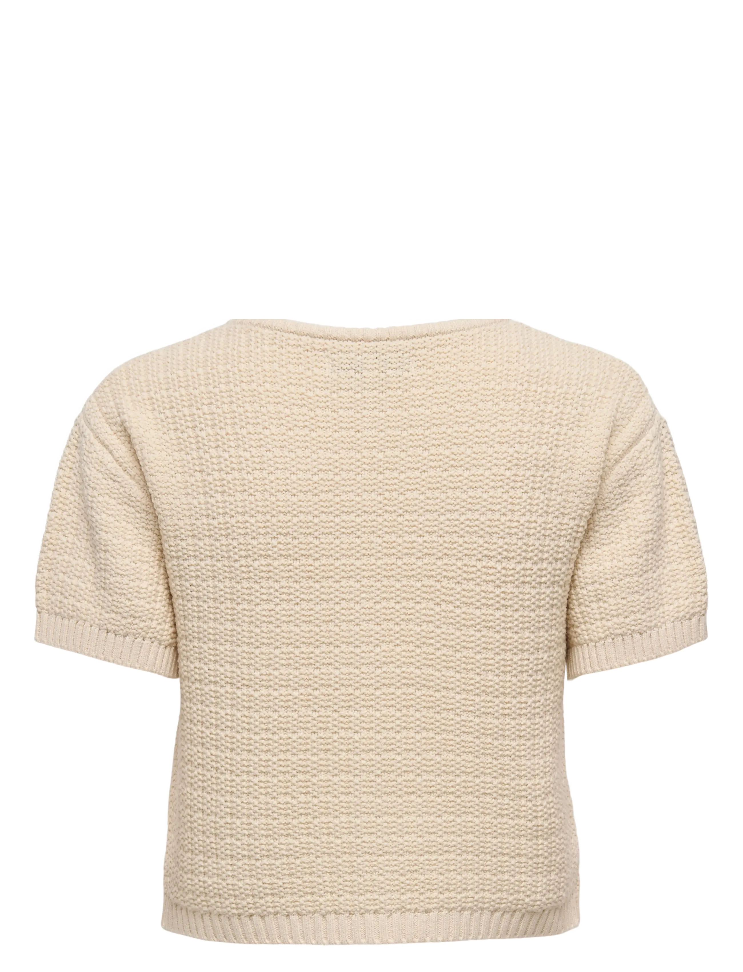 ONLY - ONLKIEL S/S BUTTON CARD KNT MOCH - ecru - 2