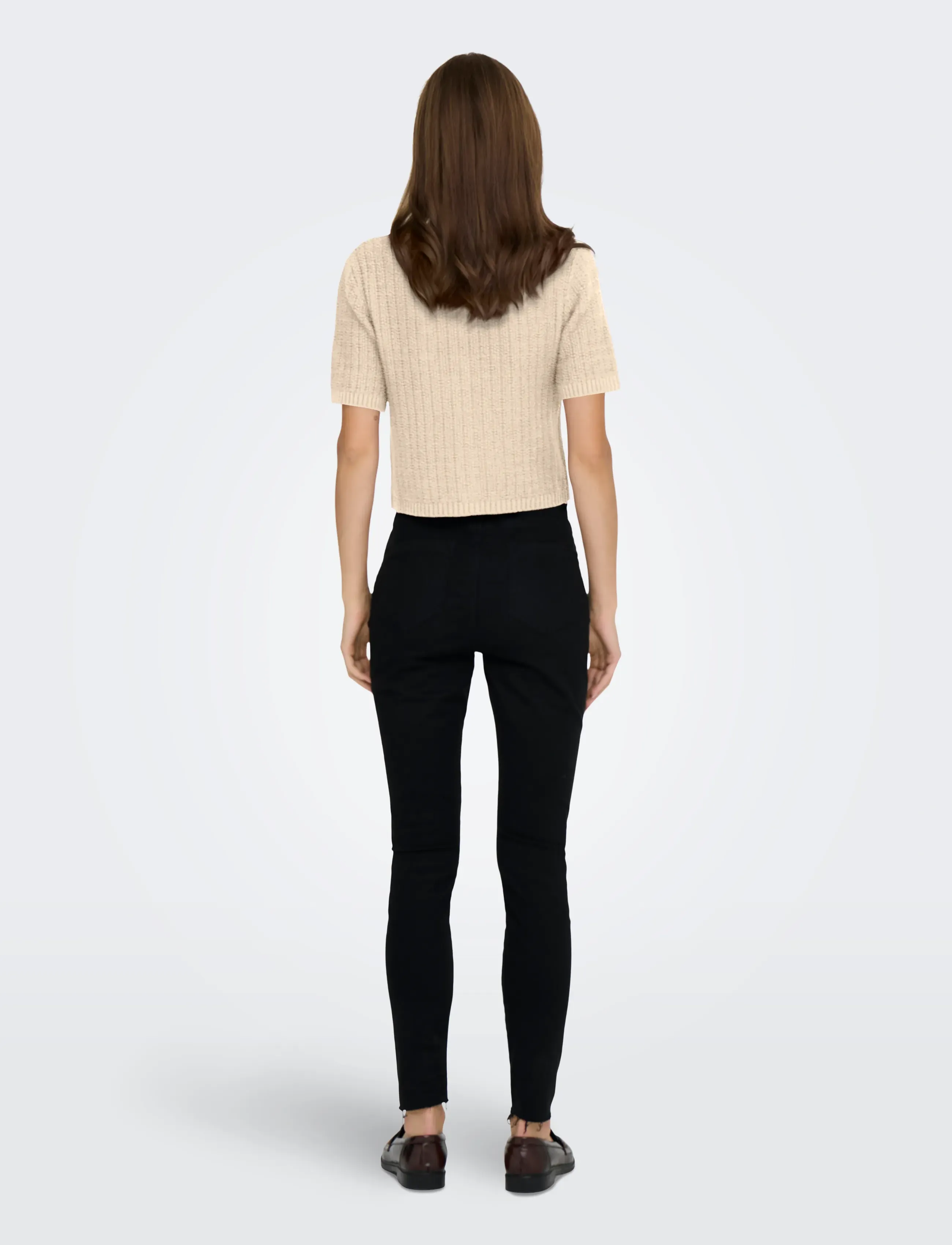 ONLY - ONLKIEL S/S BUTTON CARD KNT MOCH - ecru - 3
