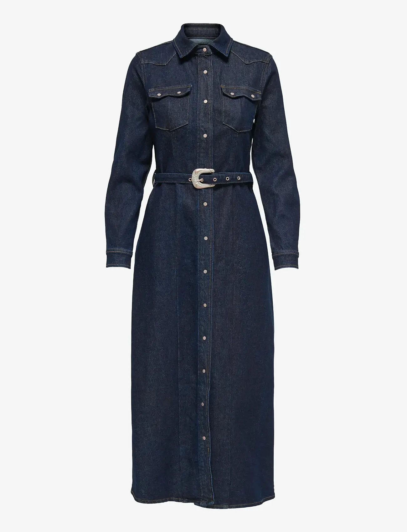 ONLY - ONLCAMOMILE LS DNM DRESS BF MAE - hemdkleider - dark blue denim - 1