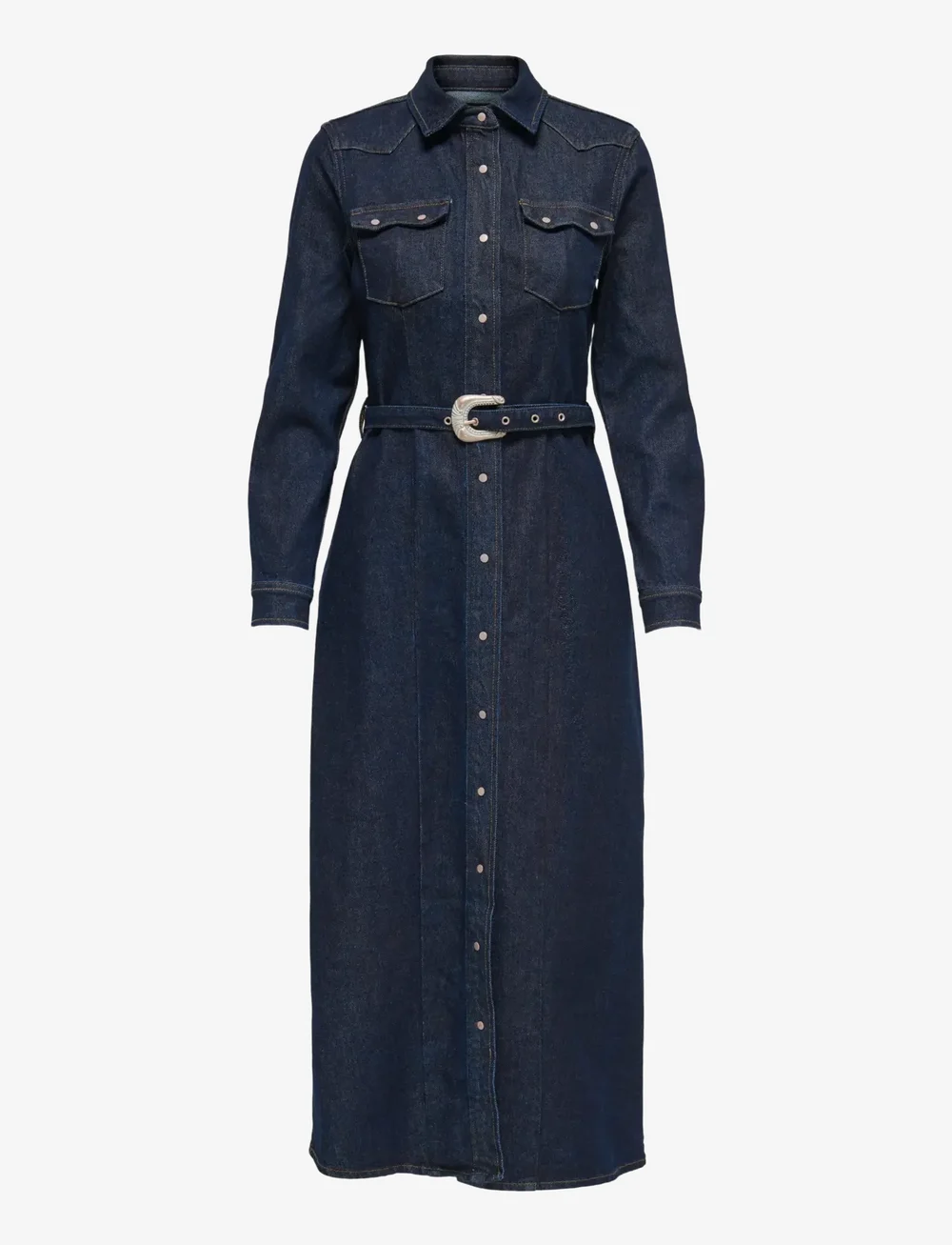 ONLY - ONLCAMOMILE LS DNM DRESS BF MAE - shirt dresses - dark blue denim - 0
