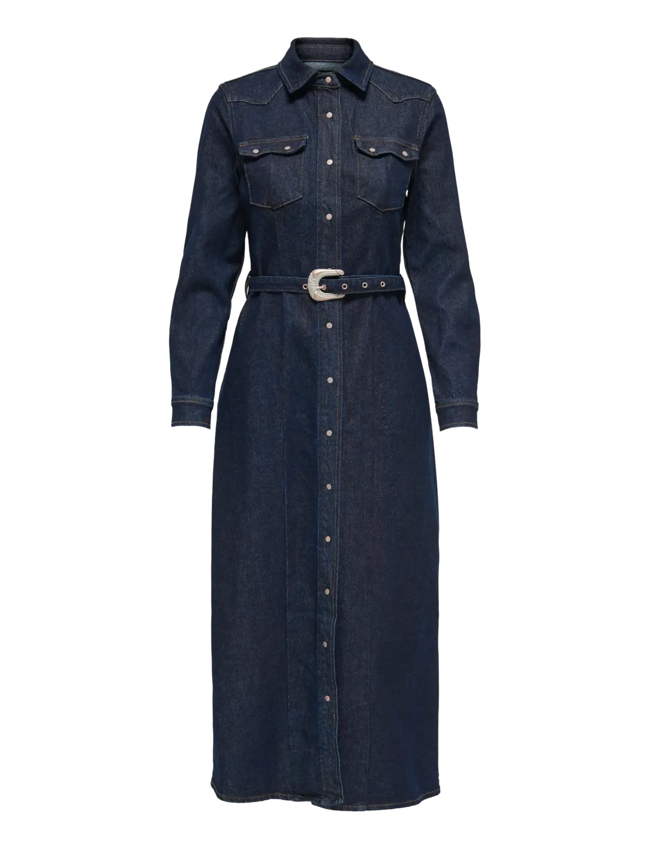 ONLY ONLCAMOMILE LS DNM DRESS BF MAE - Skjortekjoler - DARK BLUE DENIM / navy