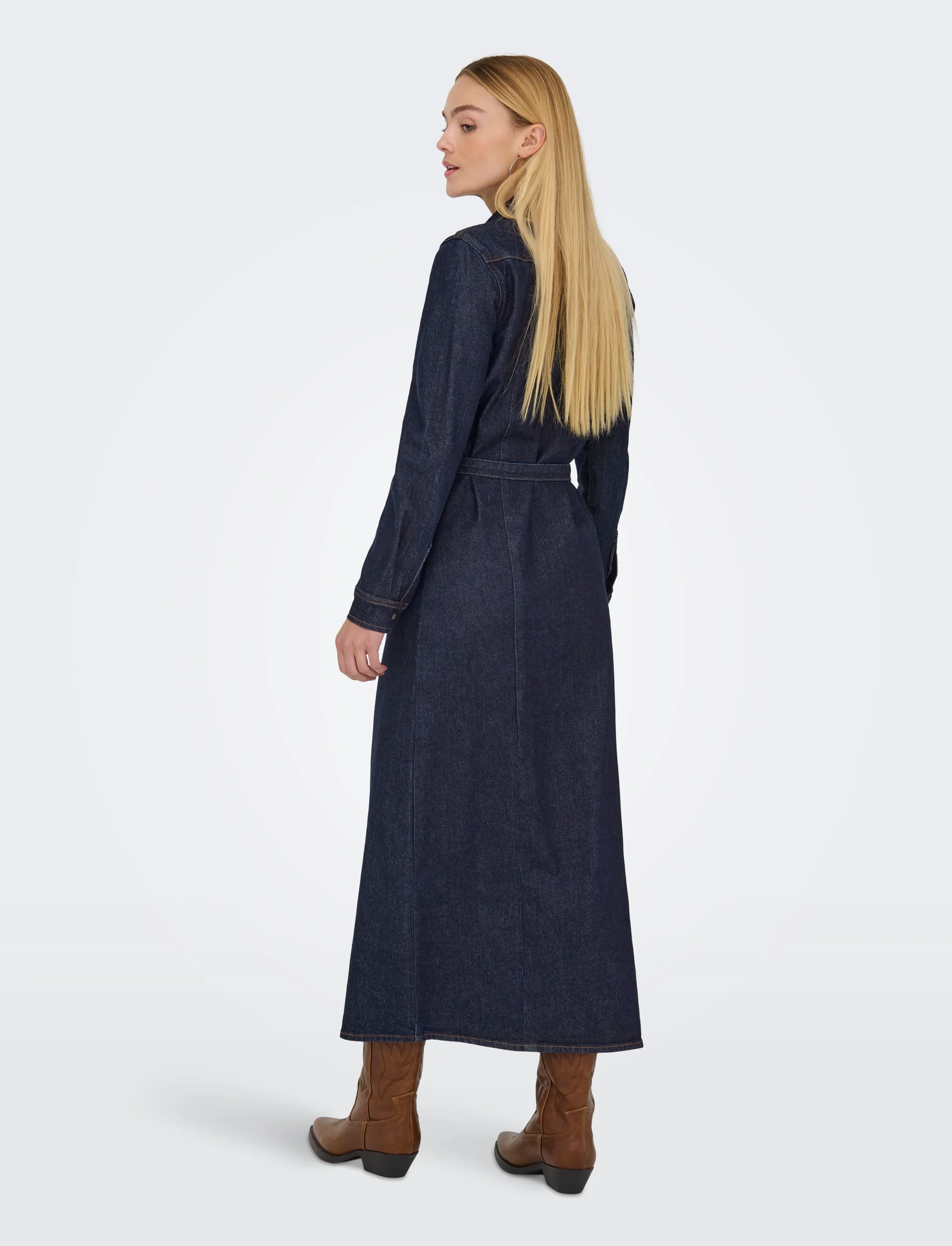 ONLY - ONLCAMOMILE LS DNM DRESS BF MAE - skjortklänningar - dark blue denim - 3