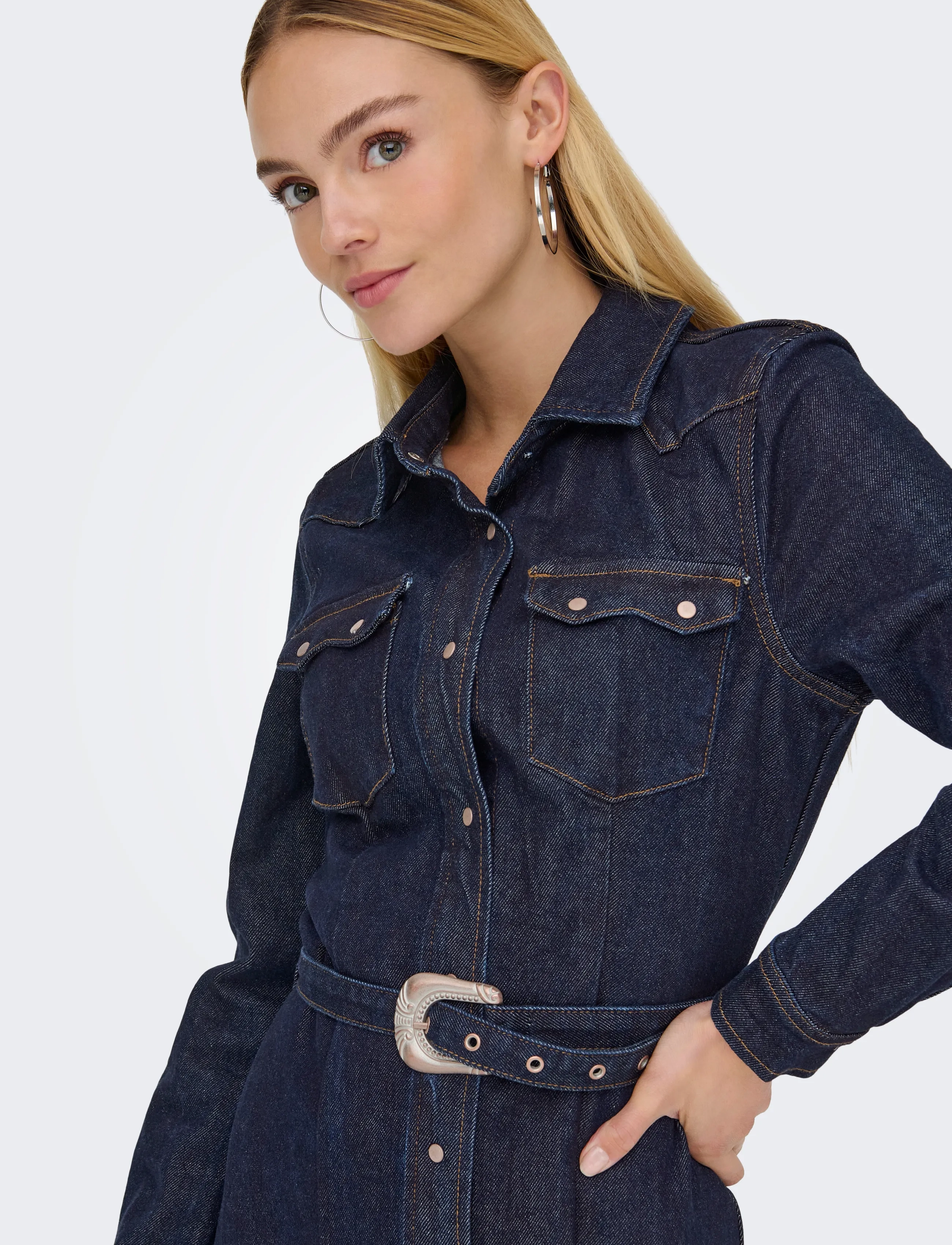 ONLY Onlcamomile Ls Dnm Dress Bf Mae skjortklänningar dam – bild 5
