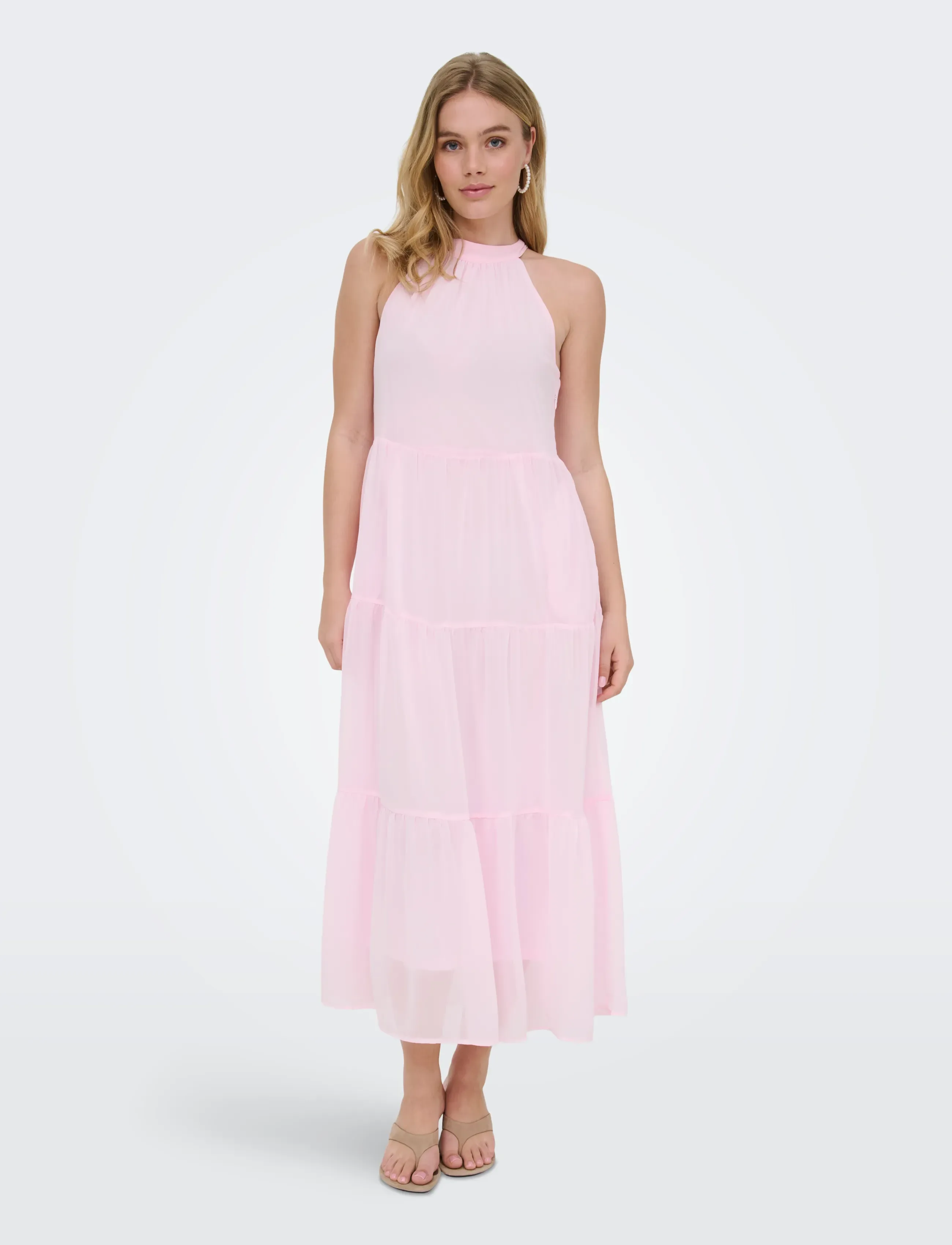 ONLY Onlpetra Life Halter Neck Ank Dress Wvn, S, Dresses, Rosa - Maxi Dress, Frauen
