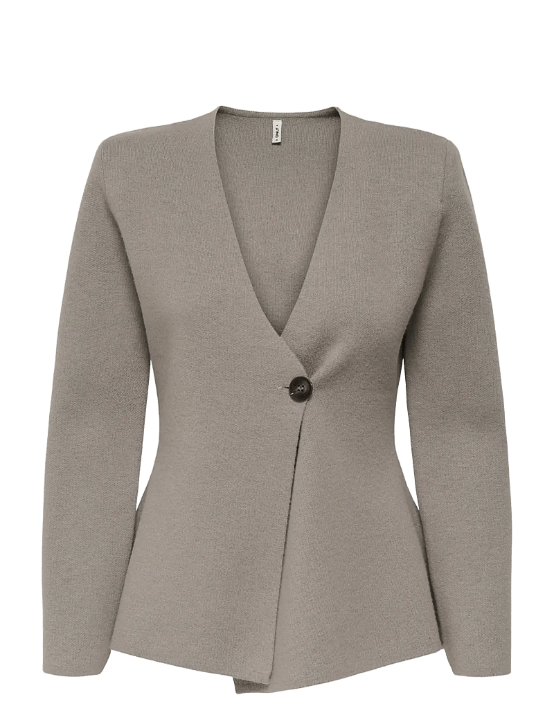 ONLY - ONLMYERA LIFE LS ONE BUTTON CARDIGAN KNT - gilets - moon rock - 1
