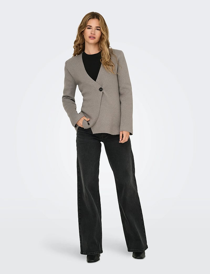 ONLY - ONLMYERA LIFE LS ONE BUTTON CARDIGAN KNT - gilets - moon rock - 4