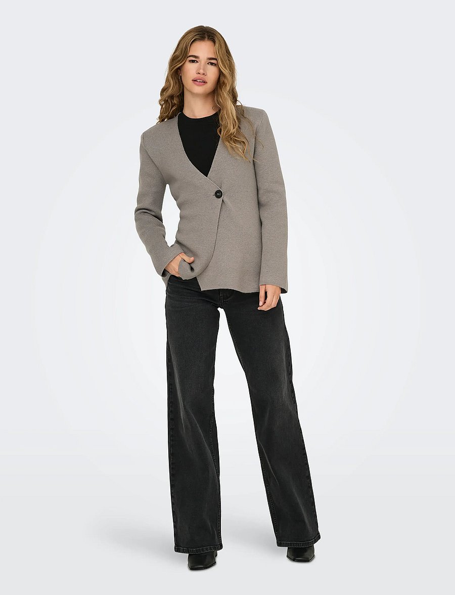 ONLY - ONLMYERA LIFE LS ONE BUTTON CARDIGAN KNT - arkityyli - moon rock - 4