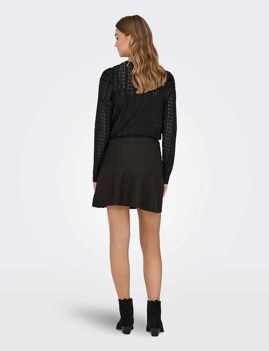 ONLY - ONLCOSIMA SHORT SKATER SKIRT EX KNT - kurze röcke - chocolate torte - 3