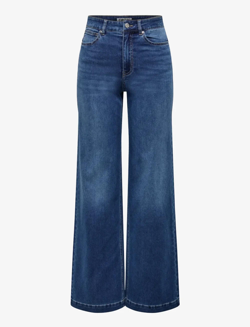 ONLY - ONLMADISON-ROYAL HW WIDE DNM BF GUA - hosen mit weitem bein - dark blue denim - 1