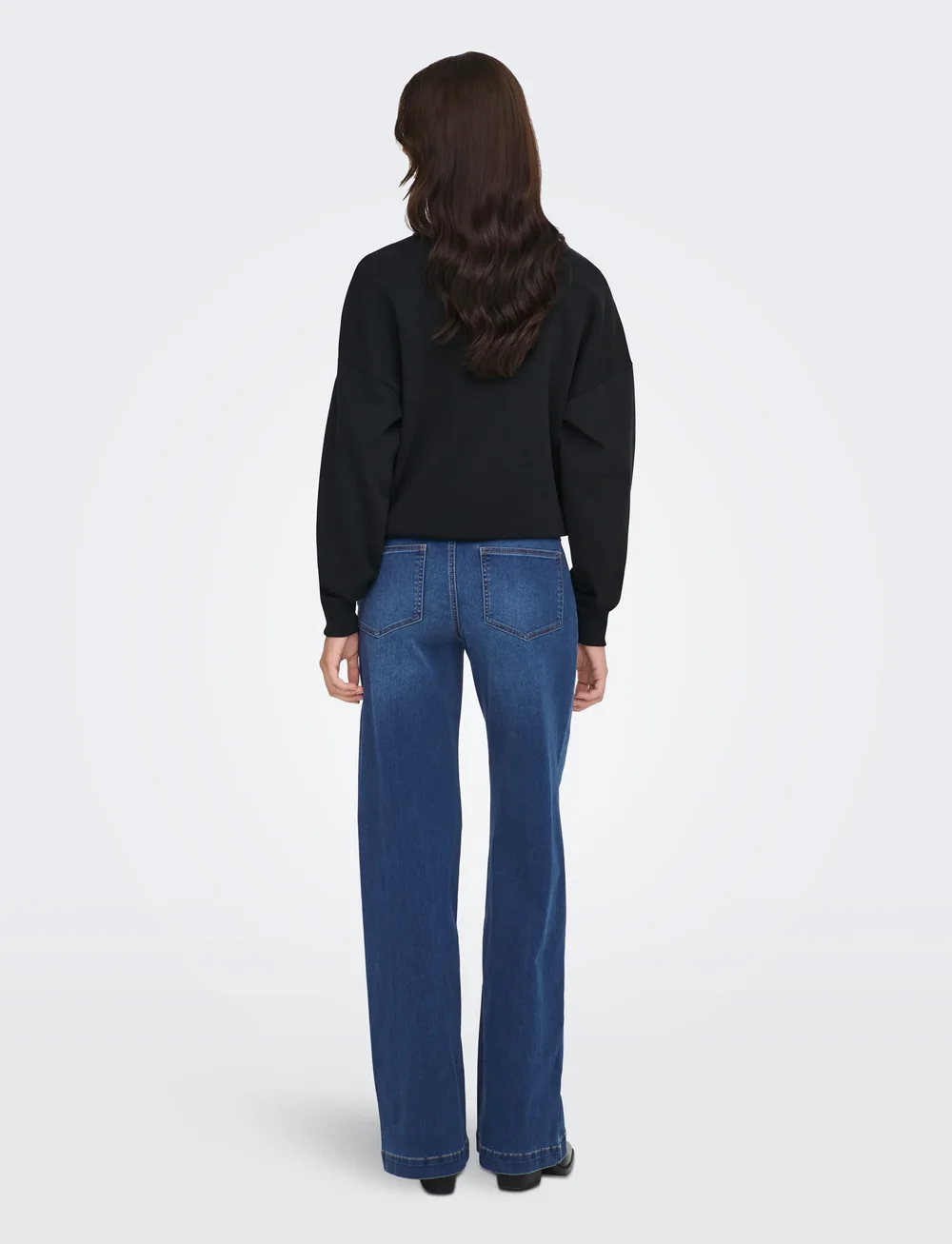 ONLY - ONLMADISON-ROYAL HW WIDE DNM BF GUA - hosen mit weitem bein - dark blue denim - 3