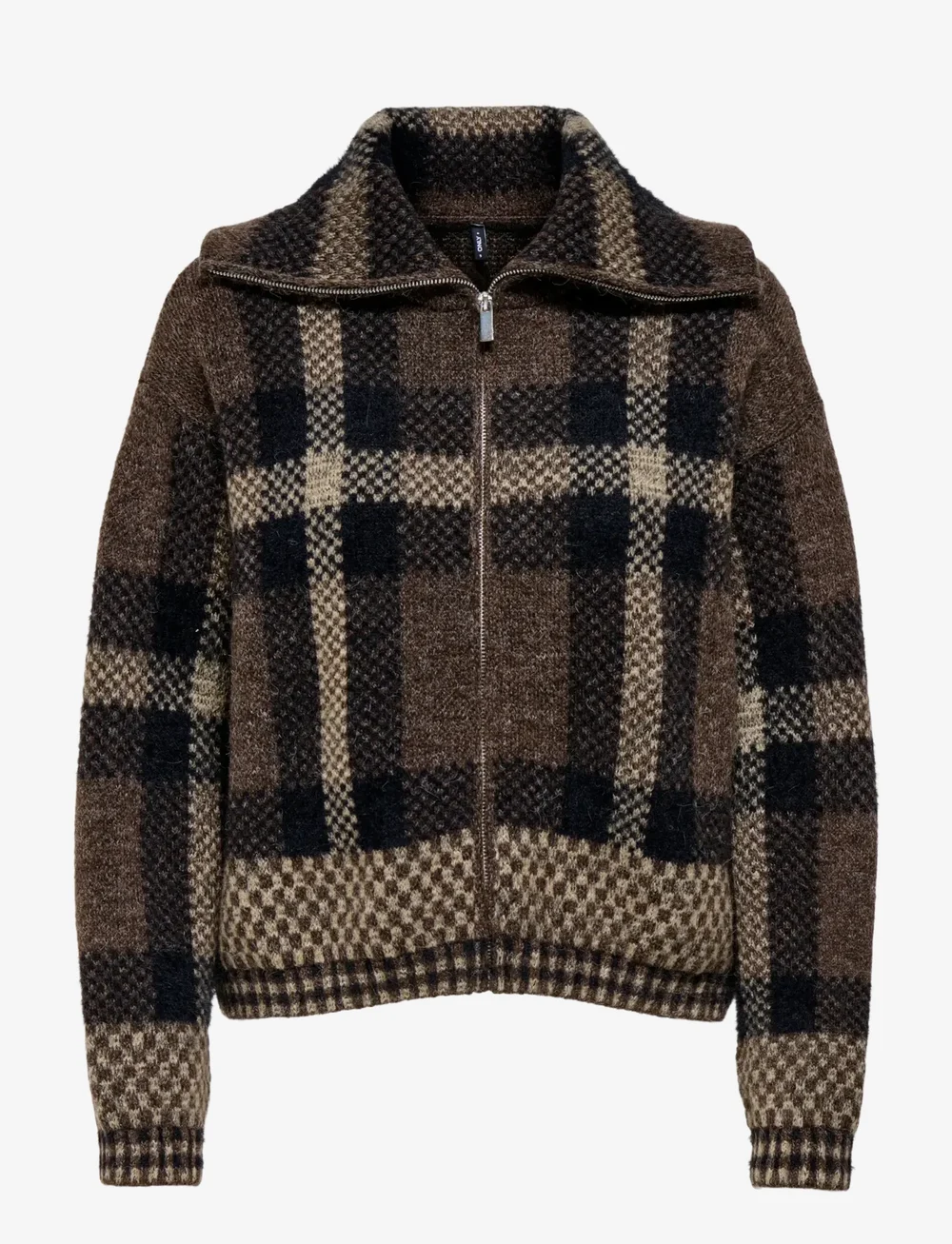 ONLY - ONLMAROON LS ZIP COLLAR CARDIGAN KNT - cardigans - black - 1