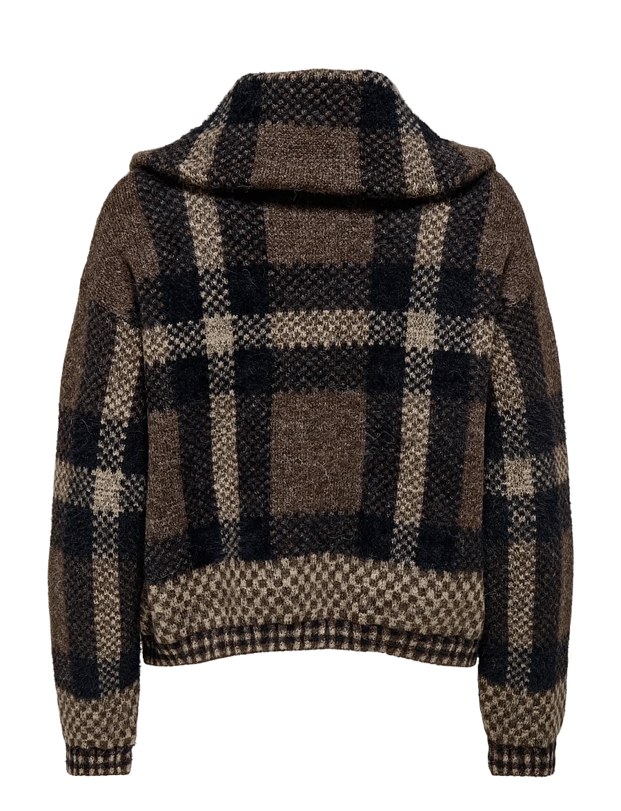 ONLY - ONLMAROON LS ZIP COLLAR CARDIGAN KNT - strickjacken - black - 2