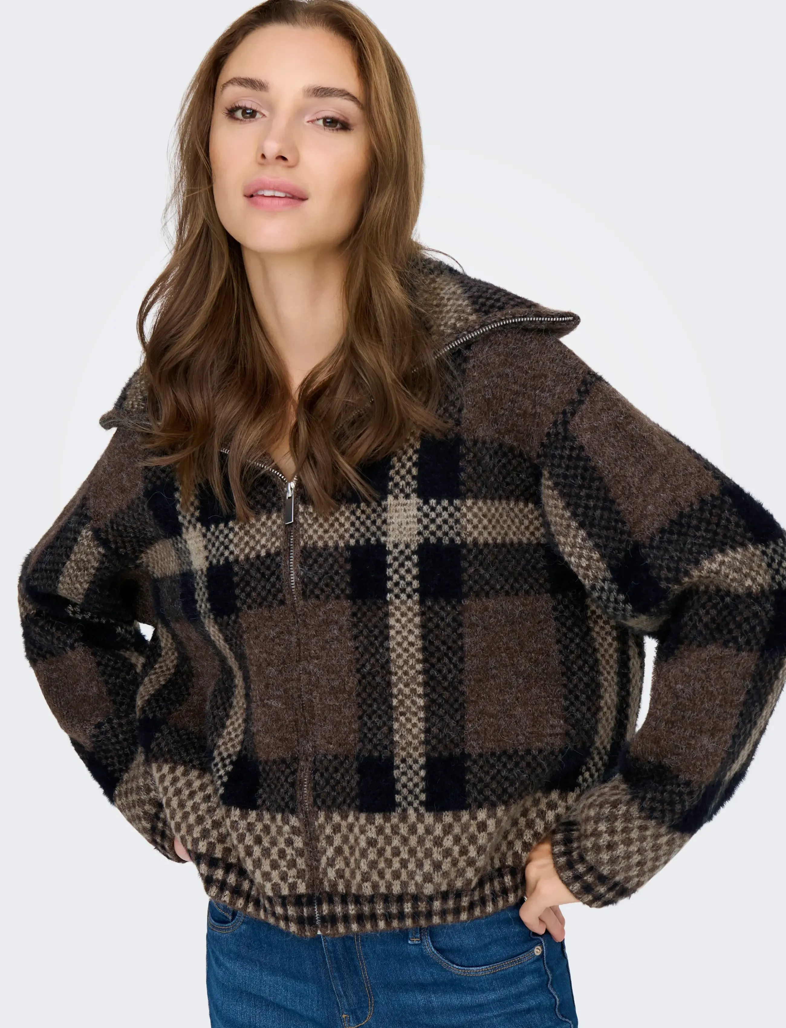 ONLY Onlmaroon Ls Zip Collar Cardigan Knt dam – bild 6