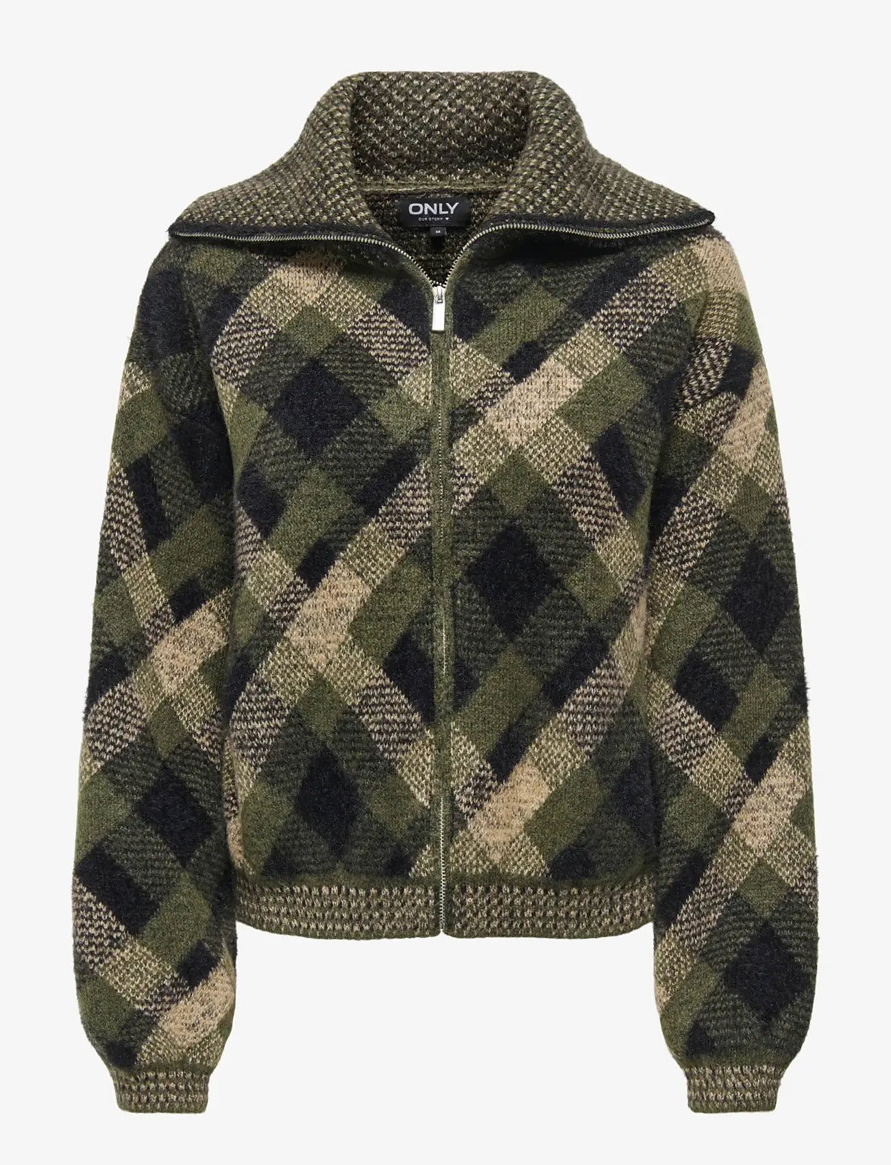 ONLY - ONLMAROON LS ZIP COLLAR CARDIGAN KNT - koftor - forest night - 1