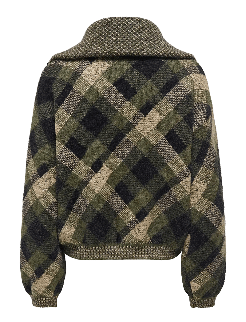 ONLY - ONLMAROON LS ZIP COLLAR CARDIGAN KNT - koftor - forest night - 2