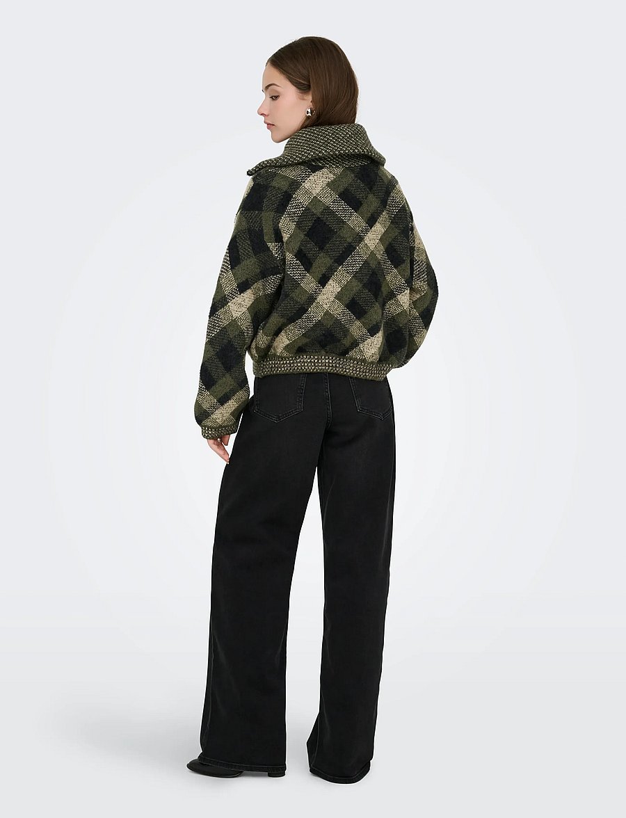 ONLY - ONLMAROON LS ZIP COLLAR CARDIGAN KNT - cardigans - forest night - 3