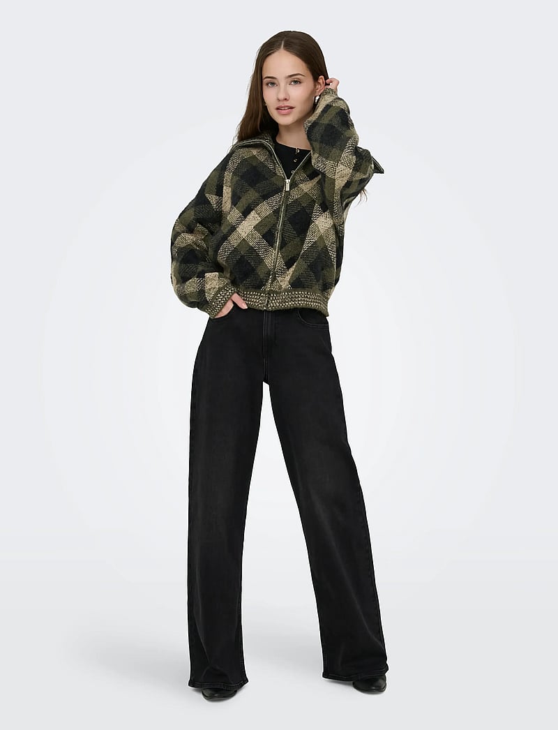 ONLY - ONLMAROON LS ZIP COLLAR CARDIGAN KNT - koftor - forest night - 4