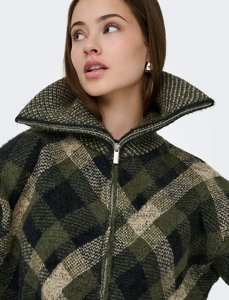 ONLY - ONLMAROON LS ZIP COLLAR CARDIGAN KNT - koftor - forest night - 5